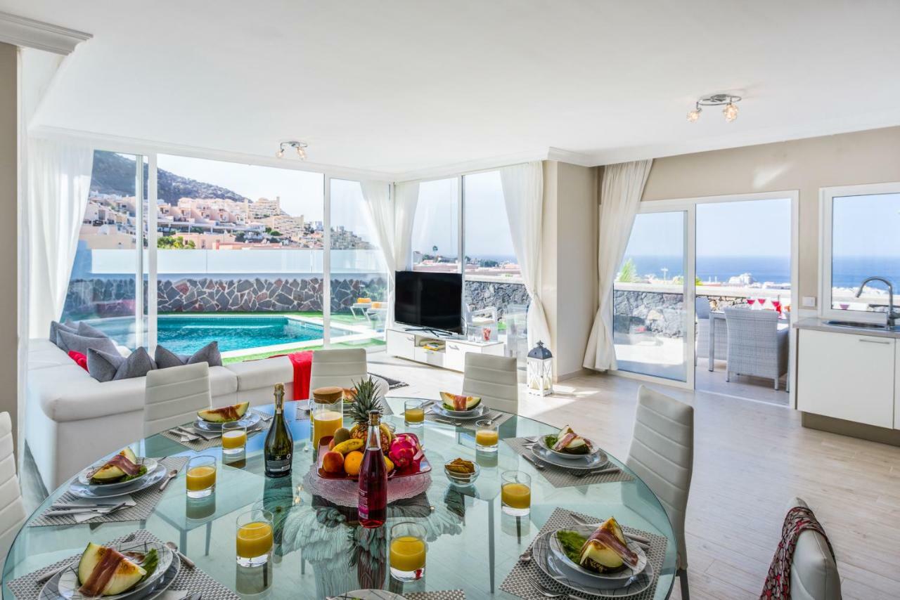 Luxury White Villa With Sea View, Heated Pool Costa Adeje  Kültér fotó