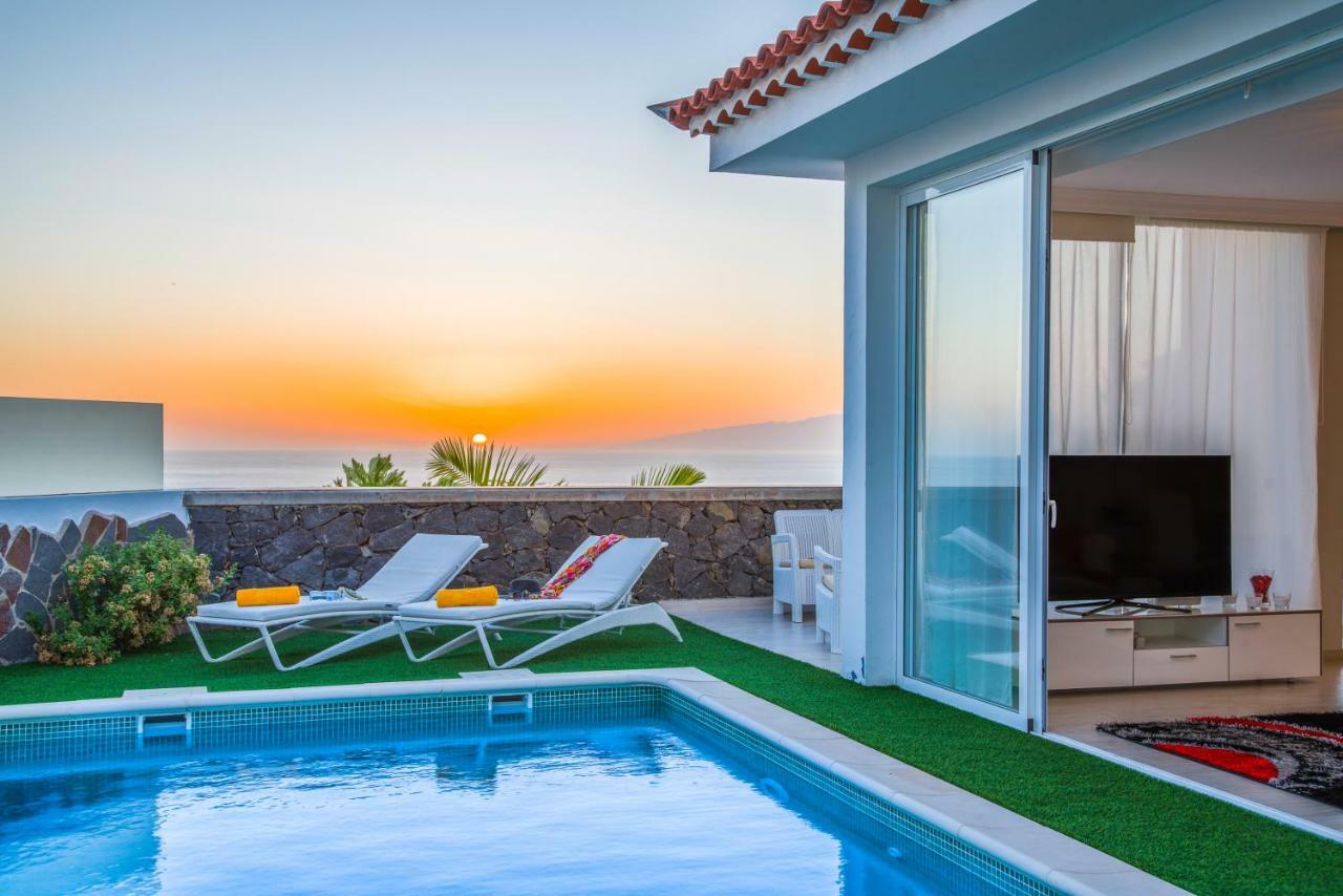 Luxury White Villa With Sea View, Heated Pool Costa Adeje  Kültér fotó